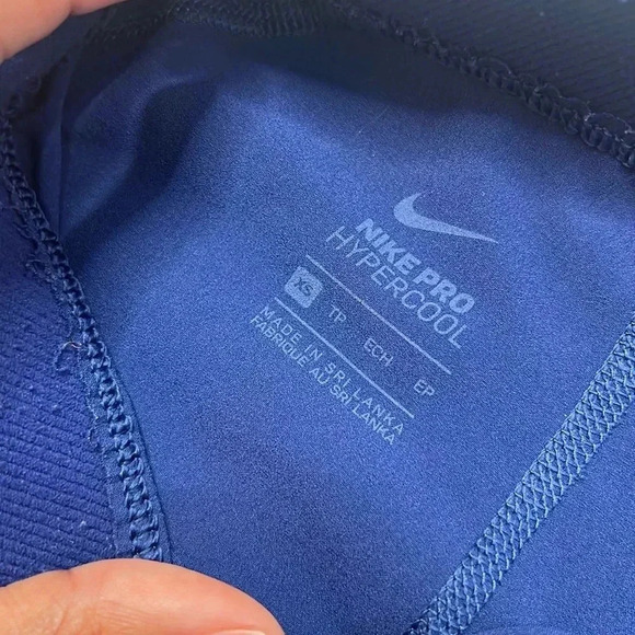 Women’s NIKE Pro Hypercool Navy Blue Black Mesh Training Leggings Size XS - Picture 6 of 8